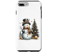 Pupazzo di neve e albero di Natale Retro Holiday Winter Wonderland Custodia per iPhone 7 Plus/8 Plus