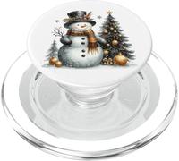 Pupazzo di neve e albero di Natale Retro Holiday Winter Wonderland PopSockets PopGrip per MagSafe