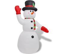 vidaXL Pupazzo di Neve Gonfiabile Interno Esterno Luci LED 240cm Decoro Natale
