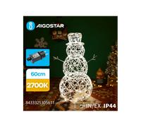 Pupazzo di neve luminoso a basso voltaggio da 60cm,luce calda 2700K,8 giochi di