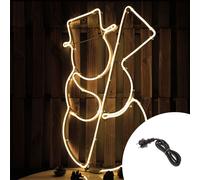 Pupazzo di neve luminoso da 54cm 360 Led Neon Flex Bianco caldo 3000K da esterno Wisdom