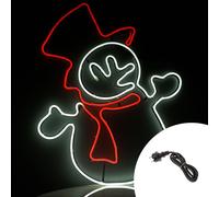 Pupazzo di neve luminoso da 60cm 400 Led Neon Flex Bianco freddo 6000K da esterno Wisdom