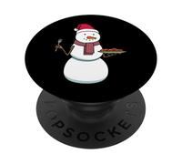 Pupazzo di neve mangiare pasta cibo italiano PopSockets PopGrip Adesivo