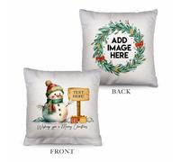 Pupazzo di Neve Natale - 26cm x 26cm - Personalizzato Cuscino