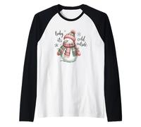 Pupazzo di Neve Natalizio Baby It's Cold out Maglia con Maniche Raglan