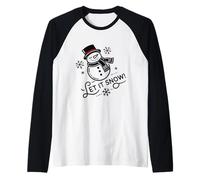 Pupazzo di neve natalizio Let It Snow Maglia con Maniche Raglan