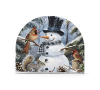 Pupazzo di neve nero cappello a cilindro scoiattolo portatovaglioli per tavolo cucina decorazione portatovaglioli di carta acrilica per fazzoletti sala da pranzo interni esterni feste accessori per