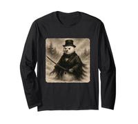 Pupazzo di Neve Samurai Warrior Katana Kimono Zen Sumi-E Vintage Maglia a Manica