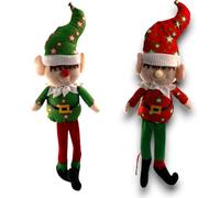 Pupazzo Elfo di Natale in Peluche 55 cm - Gnomo Natalizio Decorazione Natalizia Morbida con Dettagli in velluto, 2 Colori Disponibili (Non Selezionabili) Addobbo per Albero e Arredo appendino