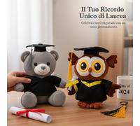 Pupazzo Laurea Gufo o Orso, Regalo per Neolaureati, per universitari