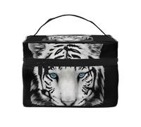 Pupilla Blu Tigre Bianca, Borsa per il trucco Borsa per cosmetici Borsa da toilette da viaggio portatile Astuccio per matite Astuccio da toilette