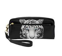 Pupilla Blu Tigre Bianca, Borsa per il trucco Borsa per cosmetici Borsa da viaggio portatile da toilette Astuccio in pelle per donne e ragazze