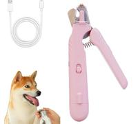 Pupnourish Nail Trimmer, 2 in 1 clip per unghie e smerigliatrice per unghie con luce, clip multifunzionali, indicatore di stain del sangue, copertura antipolvere, sicuro e basso rumore (rosa)