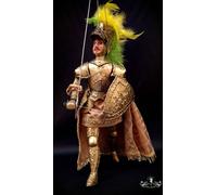 Pupo siciliano Marionetta Brandimarte Paladino di Francia fatto a mano h 37 cm
