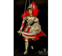 Pupo siciliano Orlando 37 cm marionetta da collezione pupi fatti a mano a sbalzo