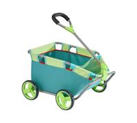 Puppen-Bollerwagen - Türkis | Passeggino per bambole extra large con molto spazio per bambole preferite, peluche e giocattoli per interni ed esterni.