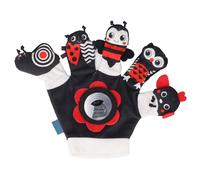Puppet a mano a forma di animale a forma di educazione educativa interattiva Puppet a mano con il sonnuscolo per bambini per bambini Sviluppo morbido Sviluppo morbido Visual (Rosso nero)