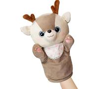 Puppet a Mano - Giocattolo a forma di cervo 25x12x3cm, Materiale in cotone PP, pupazzo di animali con una comoda impugnatura | Giocattolo di narrazione per bambini, gioco simulato e