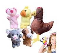 Puppet per per animali, burattini di,Set giocattolo di a mano morbida di 5 - Parnite di burattini per animali da peluche per la narrazione suonando spettacoli di scuole di gioco di parità