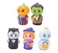 Puppets di Halloween Finger - 5x Cute Children's Puppet per gioco spettrale, divertenti giocattoli di Halloween interattivi con lussuoso design per, borse Goodie, attività in classe, 8.07x6