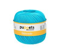 Puppets Gomitolo di Filato per Uncinetto Eldorado, 100% Cotone, 1442, Blu