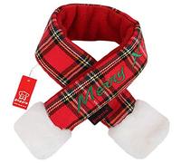 PUPPIA PDDF-SM23 Sciarpa Babbo Natale Scacchi, L, Rosso