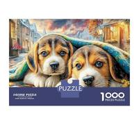 Puppies Under Blanket Puzzle Da 1000 Pezzi Perfetto Per Appassionati Di Esperti Sfida Impossibile Scompresso Giocattoli Cute Regalo Per La Famiglia Per Adulti E Bambini A Partire Da 12 Anni 38x26cm/10