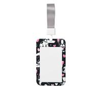 Puppy-Boston-Terrier-Love Abs - Porta badge verticale con pellicola trasparente
