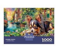Puppy by The Pond Jigsaw Puzzle 1000 Pezzi Classici Per Adulti E Bambini ≥12 Anni Giochi Educativi Chihuahua Sfida Impossibile Regalo Amore Amico Hobby Casa Relax 52x38cm/1000pcs