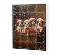 Puppy Countdown Calendar - 2025 Christmas Tree Pendant Decoration, 2D Acrylic Dogs Ornament, Funny Decor Presents for Animal Lovers, Christmas Decor, 10.23x7.08x1.18 Inches