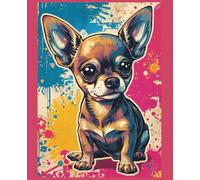 Puppy Graffiti Notebook - Fun Street Dog Journal, 110 Pages, Graph Paper 4x4, 7.5 x 9.25 in: Perfect for school, notes, drawing, and creative writing