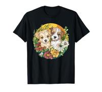 Puppy Love in Blooms Dolci Compagni Maglietta