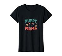 Puppy Mama: Adorabile Tributo alla Mamma del Cane per Gli Amanti degli Animali Domestici Maglietta, Donna, Nero, S