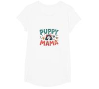 Puppy Mama: Adorabile Tributo alla Mamma del Cane per Gli Amanti degli Animali Domestici Maglietta, Ragazze, Bianco, XS