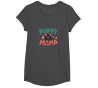 Puppy Mama: Adorabile Tributo alla Mamma del Cane per Gli Amanti degli Animali Domestici Maglietta, Ragazze, Grigio Scuro, S