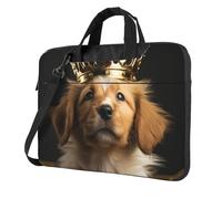 Puppy with a crown Laptop Tote Bag per Uomini Donne 14 "Laptop Sleeve Shoulder Briefcase Messenger Computer Bag