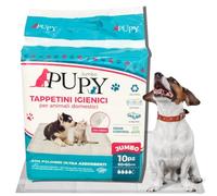 PUPY Jumbo - 120 tappetini igienici per cani 60x60 con Polimeri Ultra-Assorbenti. Traversine Cani 60x60 Monouso e Anti-Odore, Traverse Cani con 4 Lati Super-Adesivi (60x60, 100)