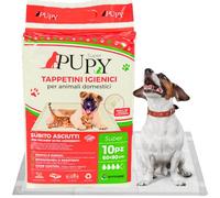 PUPY Super - 100 tappetini igienici per cani 60x90 con Polimeri Ultra-Assorbenti. Traversine Cani 60x90 Monouso e Anti-Odore, Traverse Cani con 4 Lati Super-Adesivi (60x90, 100)