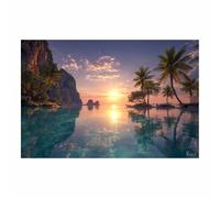 PUQAAEO Arte marina Il mare e il sole Vista mare naturale, poster con paesaggio marino,adatto per soggiorno,camera da letto, ufficio,Decorazione dell'hotel(Multicolore02)-70x100cm Non incorniciato