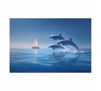 PUQAAEO Arte marina Le nuvole e il mare Vista mare naturale, poster con paesaggio marino,adatto per soggiorno,camera da letto, ufficio,Decorazione dell'hotel(blu100)-70x100cm Non incorniciato