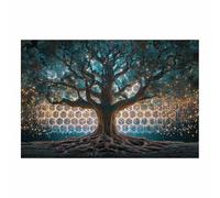 PUQAAEO Arte Murale Moderna Dell'Albero Della Vita Le luci e gli alberiGrandi Opere D'Arte Sulla Natura,Dipinti Su Tela Astratti Moderni,Per Soggiorno,Ufficio,Cucina(rosso23)-60x90cm Non incorniciato