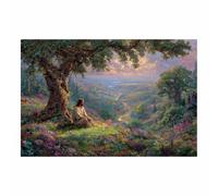 PUQAAEO Decorazioni di Gesù Gesù e gli alberi Murale di Gesù, murale cristiano su tela per soggiorno, camera da letto, chiesa, studio, divano(Multicolore144)-70x100cm Non incorniciato