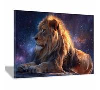 PUQAAEO Grandes impressions sur toile Stelle e leoni Peinture sur toile，Affiches d'animaux, Convient pour le salon, la salle de bain et le couloir(multicolore181)-70x100cm Incorniciato