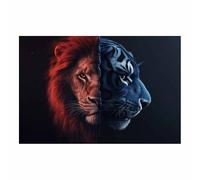 PUQAAEO Impression sur toile représentant des animaux Leone pour le salon, la chambre à coucher,le couloir, décoration de la maison(multicolore20)-60x90cm Non incorniciato