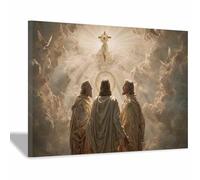 PUQAAEO Murale di Gesù Gesù Dipinto su tela, murale per soggiorno, murale cristiano, adatto a soggiorni, camere da letto e chiese.(Multicolore73)-60x90cm Incorniciato