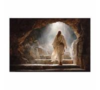 PUQAAEO Murale di Gesù Gesù e la luce Dipinto su tela, murale per soggiorno, murale cristiano, adatto a soggiorni, camere da letto e chiese.(Multicolore113)-70x100cm Non incorniciato