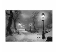 PUQAAEO Quadro su Tela,Decorazione Parete Vista sulla strada Quadri Moderni Astratti Stampe Camere da Letto, Idea Regalo Elegante(Bianco e nero)-70x100cm Non incorniciato
