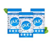 PUR Gum | Gomma Da Masticare Senza Zucchero | Con Xilitolo | Vegana, Senza Aspartame e Senza Glutine | Gomma Naturale Al Sapore Di Peppermint, 55 Pezzi (confezione da 3)