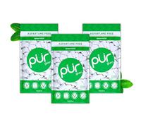 PUR Gum, Gomma Da Masticare Senza Zucchero, Con Xilitolo, Vegana, Senza Aspartame e Senza Glutine, Gomma Naturale Al Sapore Di Spearmint, 55 Pezzi, Confezione da 3