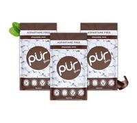 PUR Gum | Gomma Da Masticare Senza Zucchero | Con Xilitolo | Vegana, Senza Aspartame e Senza Glutine | Gomma Naturale Al Sapore Di Chocolate Mint, 55 Pezzi (Confezione da 3)
